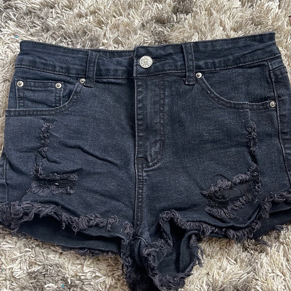 Black Jean Shorts Size small -no brand- minimal wear- great condition